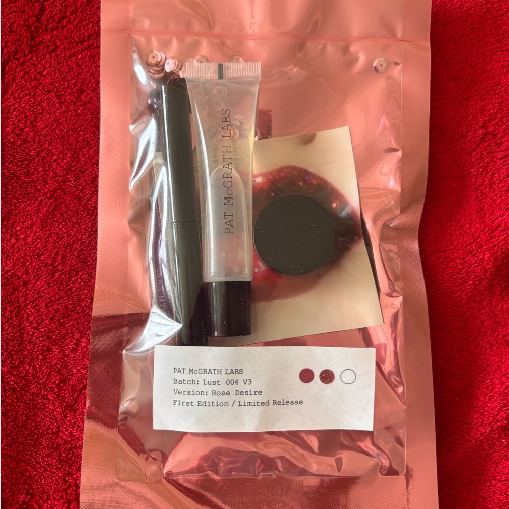 Pat McGrath Rose Desire Mini Lip Set with Black and Rose Accents